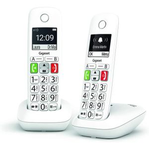 Téléphone fixe Gigaset E290 Duo - Téléphone Fixe sans Fil Blanc,2