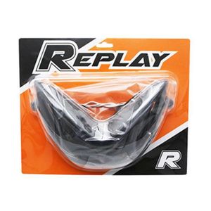 DOUBLE OPTIQUE REPLAY RR8 POUR MBK 50 NITRO 19972012-YAMAHA 50 AEROX 19972012 NOIR AVEC LEDS BLEU