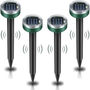 Bearbro Répulsif taupe ultrason solaire,Répulsif pour rongeurs Répulsif pour Taupes Écureuil Étanche IP67 pour extérieur Jardin Ferme Cour 【Lot de 2】 