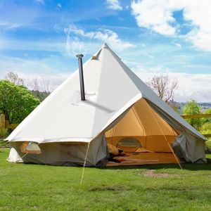 TENTE DE CAMPING Tente Cloche 3 M Pour Camping Glamping Light Matér