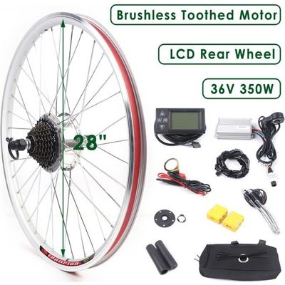26& POUCES 36V Roue arrière E-Bike Conversion Kit 500W/800W Motor +LCD