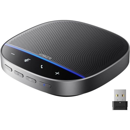 Haut-parleur De Conférence 360° Avec Micro IA - Enceinte USB Plug & Play Pour Réunions De 5 à 10 Personnes