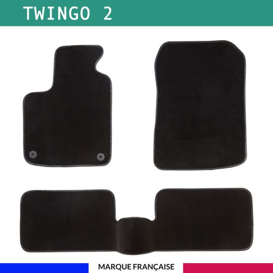 Tapis De Sol Auto Sur Mesure Pour Renault Twingo 2 (2007-2018) - 4 Pièces Antidérapantes Avec Clips