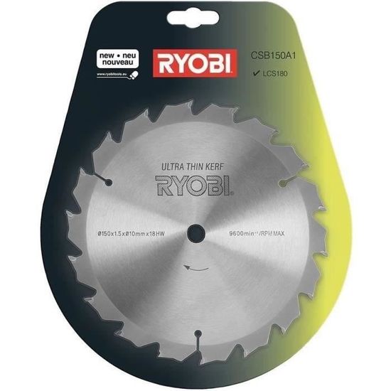 Ryobi Scie Sauteuse Lame De Scie Ryobi CSB150A1 Circular Saw Blade 150mm 10mm 1,5mm 18T Wood Bore Screwfix Lame Scie Sabre Ryobi