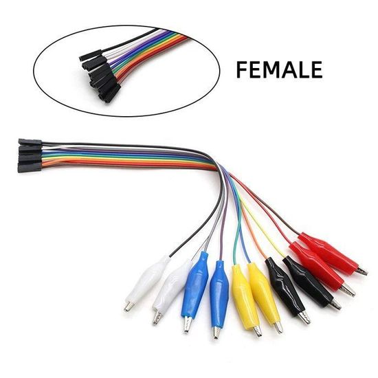 10 Pinces Crocodiles Double Tête Pour Tests électroniques - 27 Mm, Réutilisables, Haute Qualité