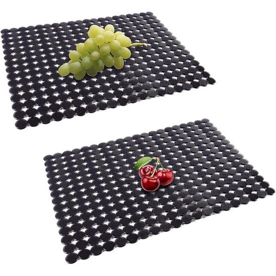 2 Tapis évier Cuisine 40x30 Cm Noir - Protège évier, Drainage Rapide, PVC Réglable | Anti-éclaboussures, Séchage Vaisselle, Salle De Bain