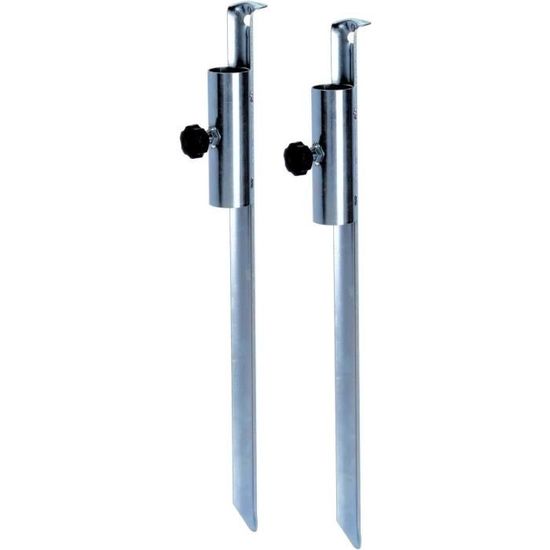 Piquet De Parasol En Acier Galvanisé à Planter Dans L'herbe - Support Pour Parasol De Jardin, Plage Ou Camping - Pied à Enfoncer Dans Le Sol Avec Vis De Blocage