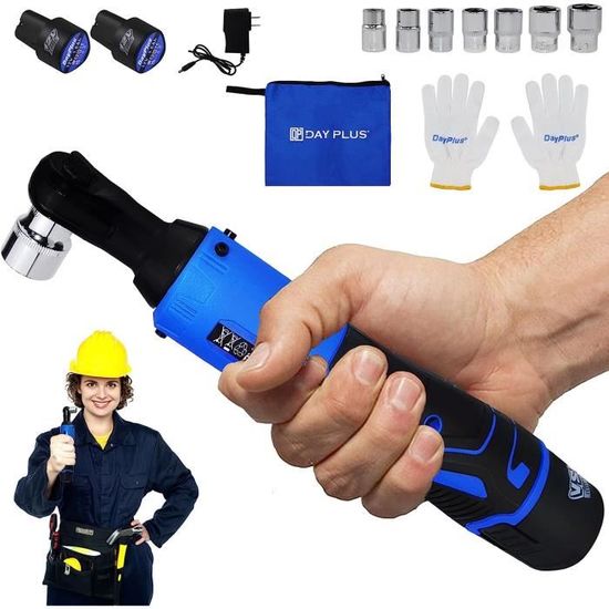 Kit Clé à Cliquet Électrique 3/8" JUSTOOL 12V - 2 Batteries 1500mAh - 45Nm