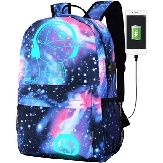 Sac à Dos Basket NBA Numéro 23 – Logo Luminescent Phosphorescent, Imperméable, Ordinateur Portable 45x29cm, Cadeau Fan