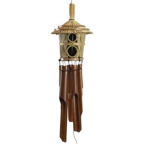 Carillon à Vent En Bambou - 6 Tubes - 78 Cm - Carillon à Vent En Bois à