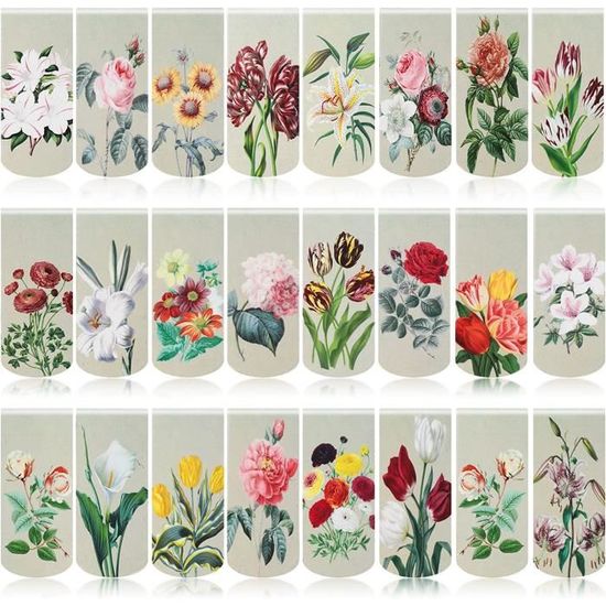 Drawelry Personnalisés Marque-pages En Cuir Magnétiques Avec Nom Fleur