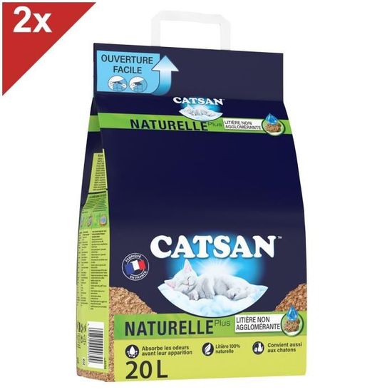 Litière végétale pour chat CATSAN Naturelle Plus 100 compostable