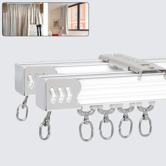 Rail Rideau Aluminium Gardinia Lara - 2 Voies - Extensible 140-225cm - Blanc