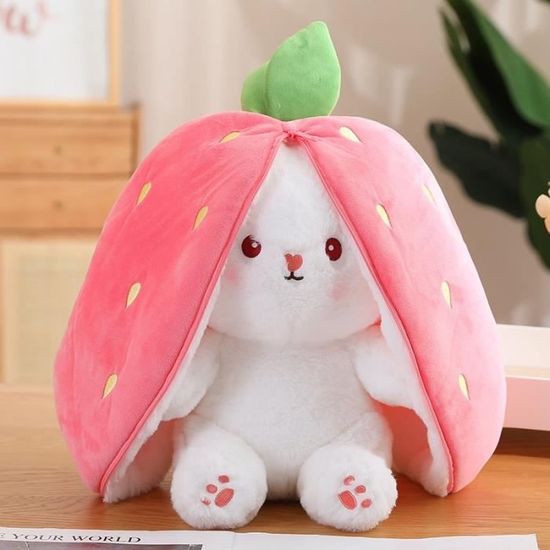 Ananas fraise carotte lapin en peluche sac créatif en peluche en fruits transformer bébé câlin lapin peluche poupée pour les enfants Ananas fraise carotte lapin en peluche sac créatif en peluche en fruits transformer bébé câlin lapin peluche poupée pour les enfants