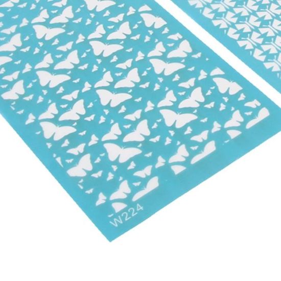 Kit De 6 Pochoirs Réutilisables Pour Sérigraphie Sur Argile Polymère - Motifs Vagues, Plumes, Fleurs, Papillons