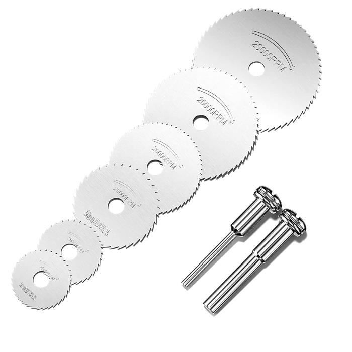 Lot De 12 Lames De Scie Circulaire Pour Outil Rotatif + 2 Mandrins | Diamètre 22 Mm | Neuf