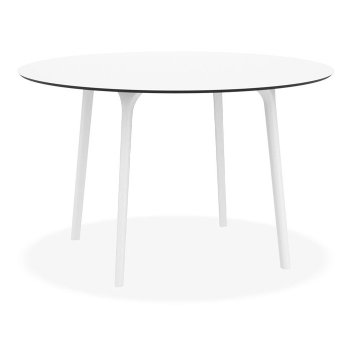 Table de terrasse ronde 'LAGOON' blanche intérieur / extérieur - Ø 120 cm