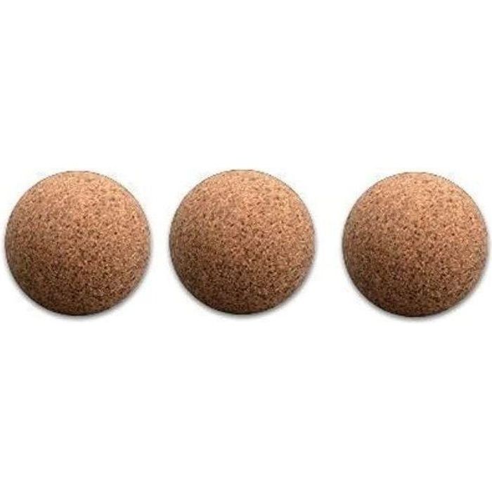 3 Pièces Balles de baby-foot de Cork natur, Diamètre 34 mm
