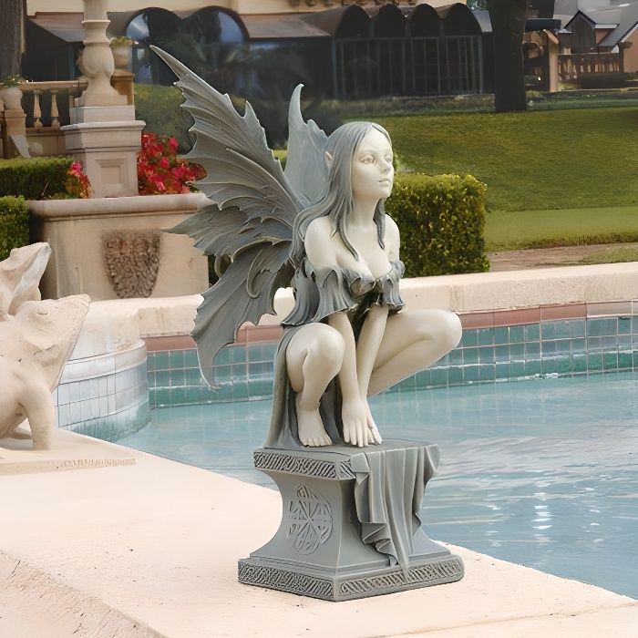Design Toscano by Blagdon CL5047 Sculpture de Fée Celtique sur Perchoir Résine…