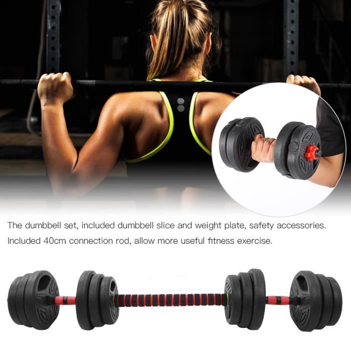 Haltère 20KG poids ajustables Jeu d'haltères haltères Biceps Triceps de musculation d'entraînement libre -ALA