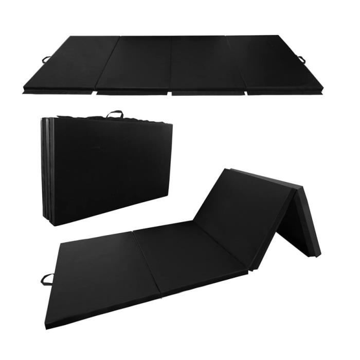 Tapis de Yoga pliable en 4 couches 240*120*5cm-Noir