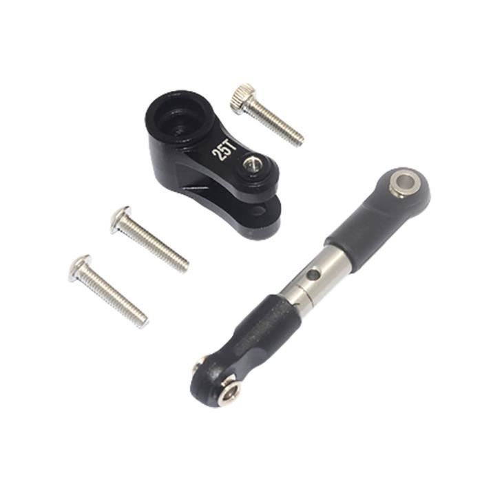 Bras de servo en aluminium + tige de traction GPM Racing pour voiture télécommandée TRAXXAS 1-10 MAXX HGF91018003BK_reba
