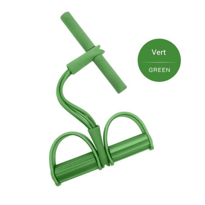 Corde De Tension Multifonctionnelle Résistance Formation 4 Tube Jambe Exerciseur Bande Pédale Équipement de Gym, Vert