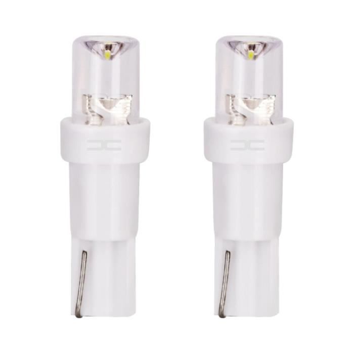 2x AMPOULE LED 12V 1.2W T5 W2X4.6D WEDGE BLANC VOITURE COMPTEUR TEMOIN TUNING