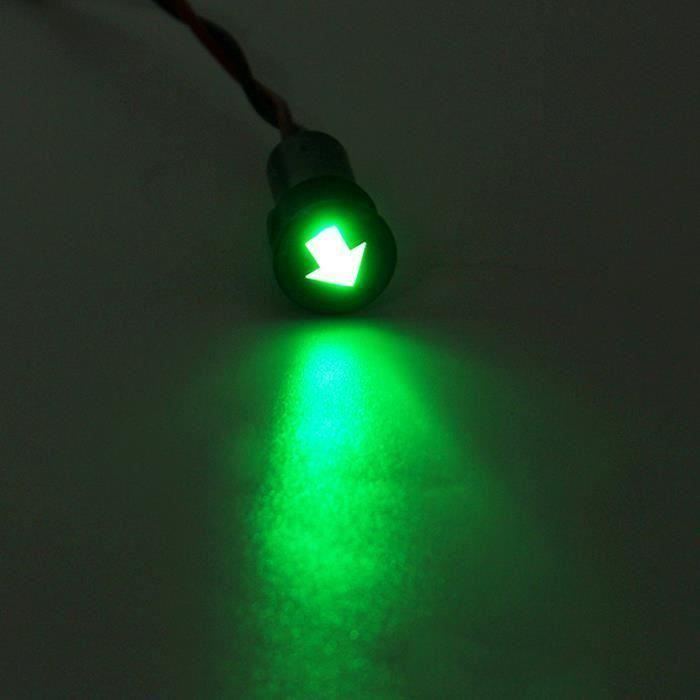 JL Led Ampoules Clignotants (Vert) 6V 12V 24V 36V Précablé 12Mm Tableau de Bord d'Avertissement Témoin Lumineu...... -