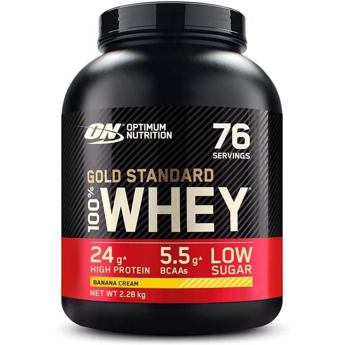 Optimum Nutrition Gold Standard 100% Whey Protéine en Poudre avec Whey Isolate, Proteines Musculation Prise de Masse, Cr&147
