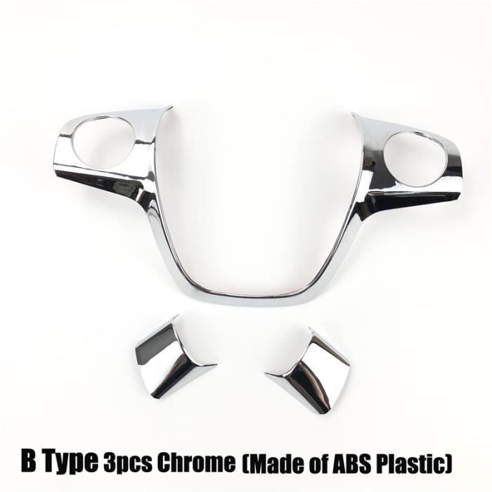 B Type Chrome 3pcs -Emaicoca – housse de revêtement de volant en ABS chromé, autocollant pour Ford Focus 3 mk3 2012 – 2014- Kuga 201