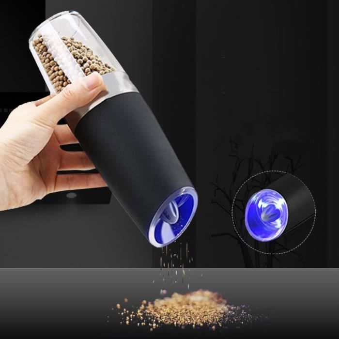 Moulin à poivre et à sel électrique automatique, avec batterie, en acier inoxydable, pour épices*XE6075