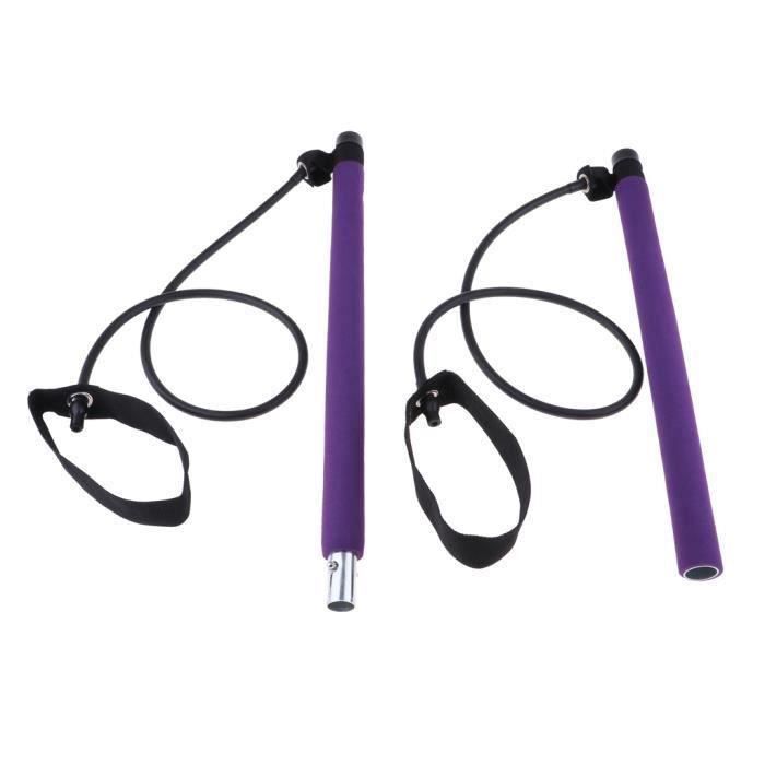 1 Set de Bâton de Yoga Pilates Bandes Barre d'exercice Bandes Elastiques de Résistance Portable pour Yoga Gym Pilates Fitness