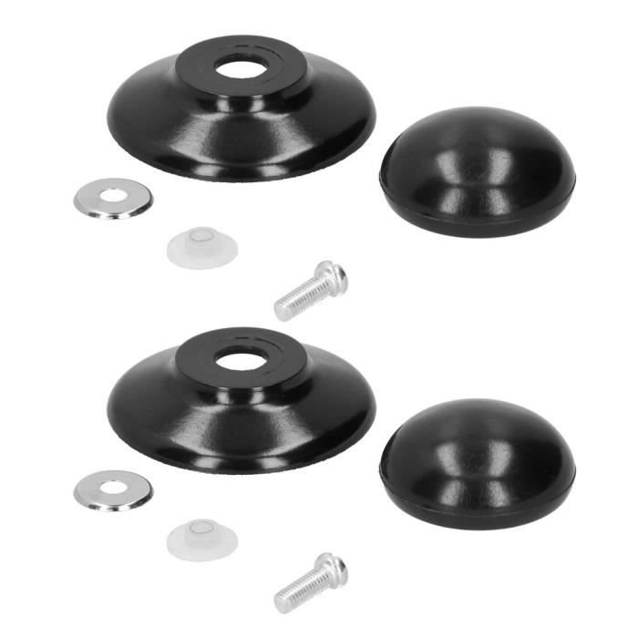 Poignée de couvercle de pot, pièces de rechange noires de couvercle 2Pcs durables pour le trou de montage de batterie de cuisine