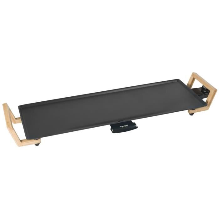 Bestron Gril de table plancha Asia Lounge ABP603BB Bambou XL 70x23 cm