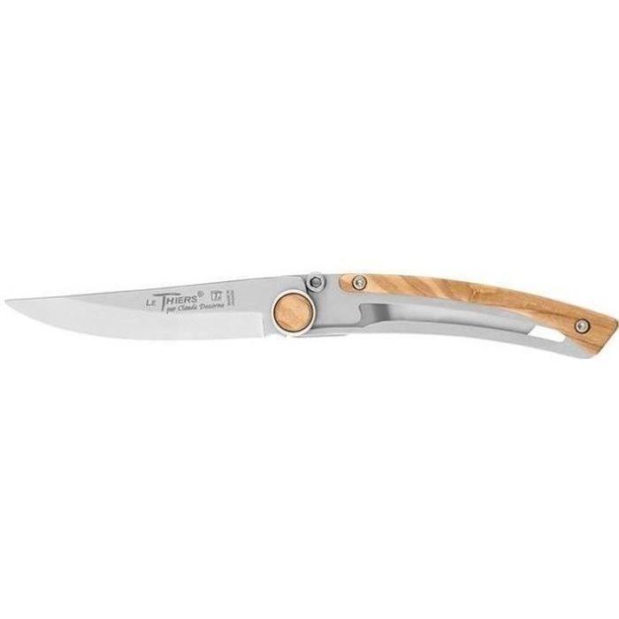 CLAUDE DOZORME Couteau pliant liner - Manche olivier