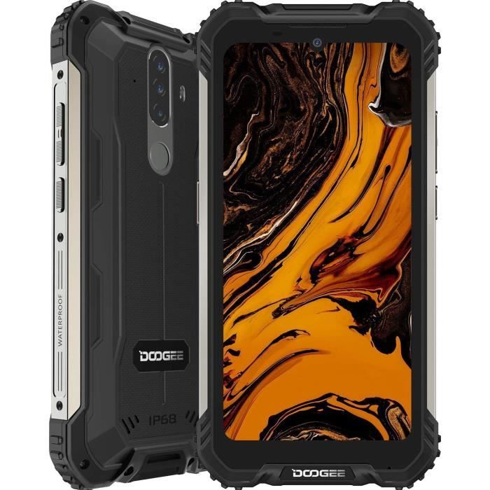 Téléphone Portable Incassable, DOOGEE S58 Pro Smartphone Débloqué 4G, 5.71 Pouces, 6Go+64Go, 16MP+16MP, Android 10, 5180mAh - Noir