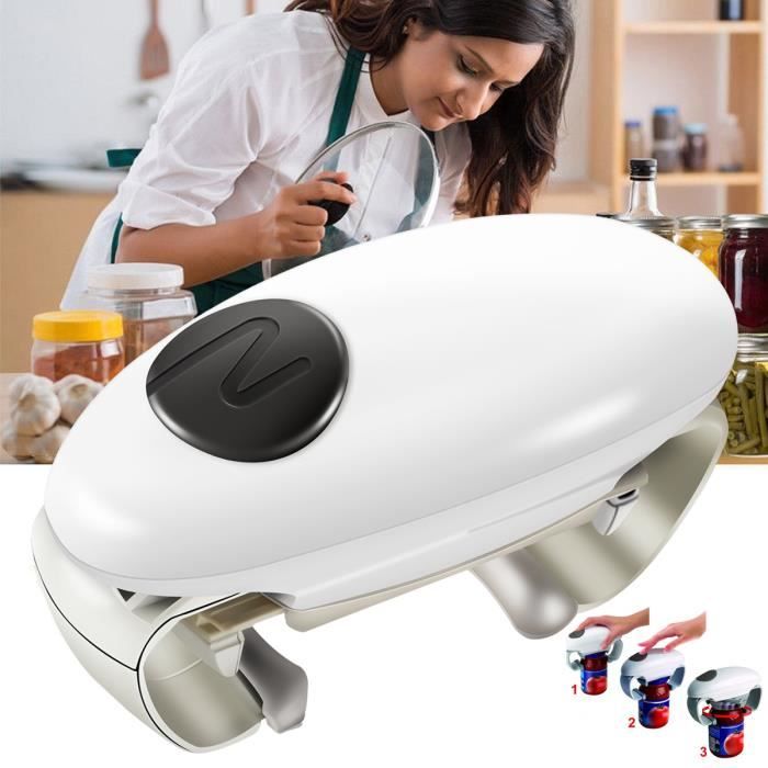 Hicollie® Ouvre-boîtes Ouvre-Bocal Bouteille Verre Conserve Automatique Électrique Cuisine Outil