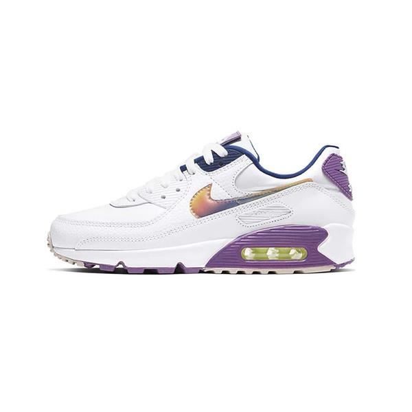 Air Max 90 CJ0623-100 Chaussure de Running Blanc Violet pour Femme