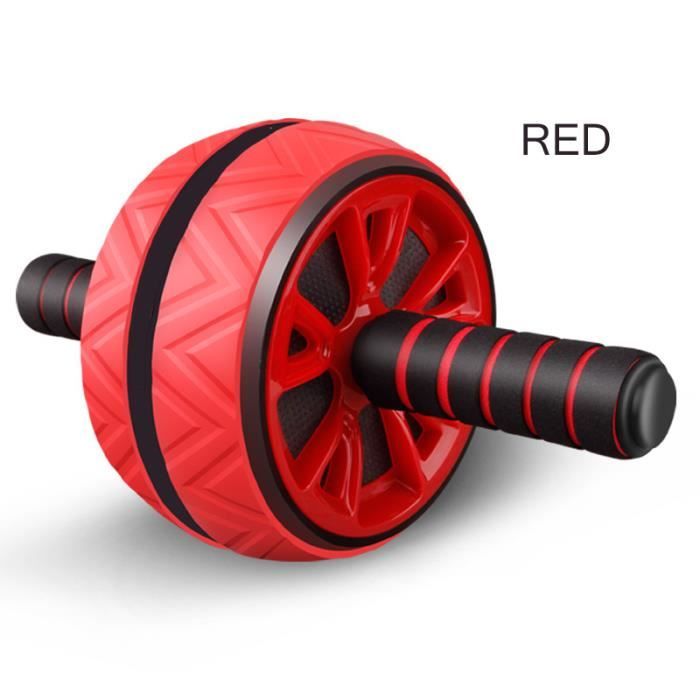 Rouleau d'entraînement des muscles abdominaux grande roue pour Fitness Abs Core Workout Abdominal Muscles Training Home Gym rouge
