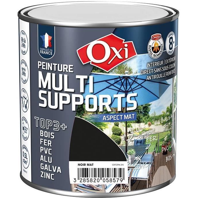 Peinture multi supports TOP3+ mat 0.5 L - noir