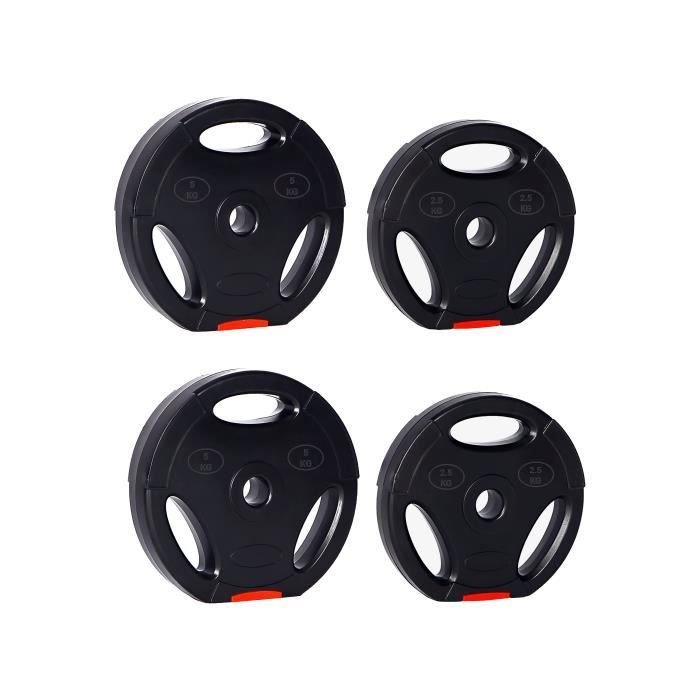 Disques Peak Power de 15 kg , kit de 4 poids avec perforation de 30 mm standard, pour les haltères et barres standard