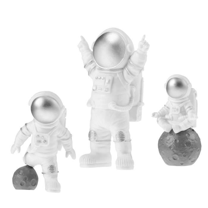Aboofan 3pcs Astronaute Figurine Creative Spaceman Craft Cake Topper figurine miniature - personnage miniature monde miniature