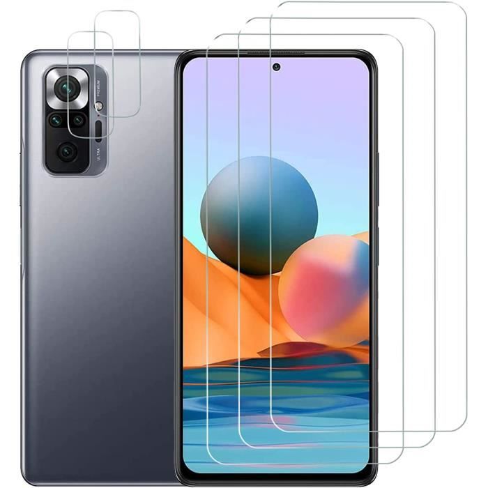 3 x Vitre d'écran verre trempé pour Xiaomi Redmi Note 10 Pro /Note 10 Pro Max 6.67- +2 x Verre Trempé Caméra Arrière Protecteur