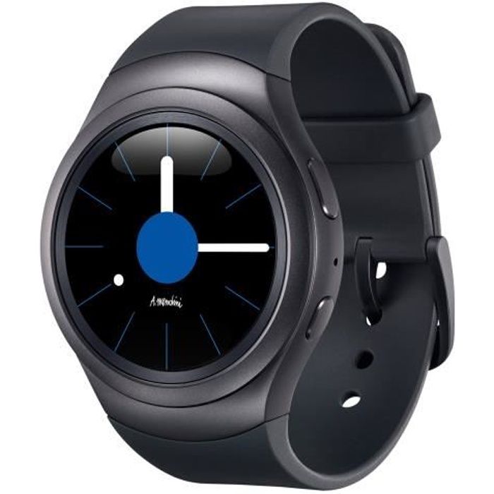Samsung Gear S2 42 mm gris foncé montre intelligente avec bande élastomère noir 1.2\