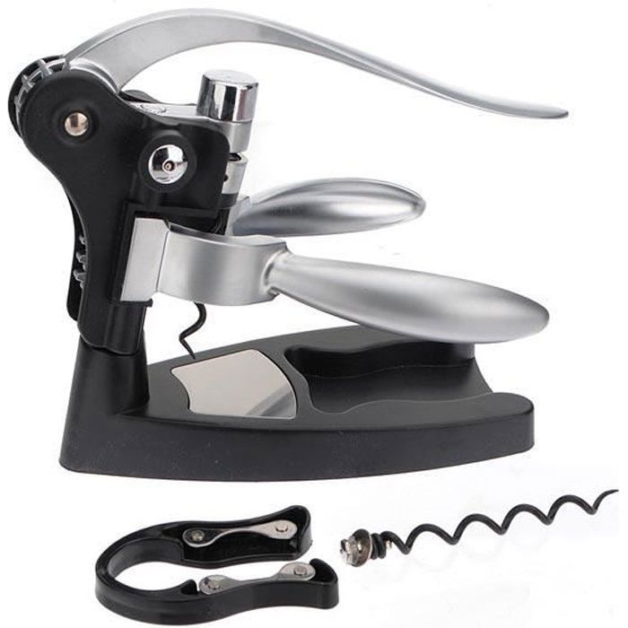 Tire Bouchon Capsulleur à Levier Ouvre Bouteille de Vin Champagne Bière Sommelier Métal Ouvreur Noël Anniversaire Party Fête