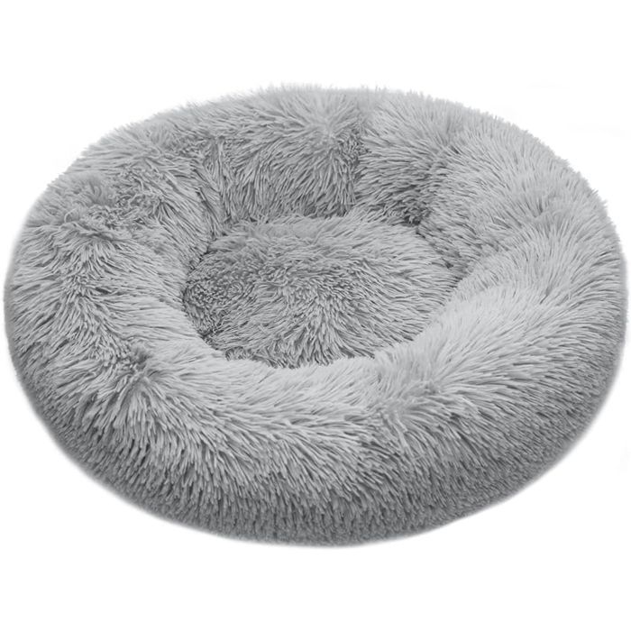 Meilleurs prix pour Panier Chat Moelleux Rond - Coussin Anti Stress Apaisant en Peluche,Donut Lit Confortable Lavable pour Chat Chien - 60cm,Gris