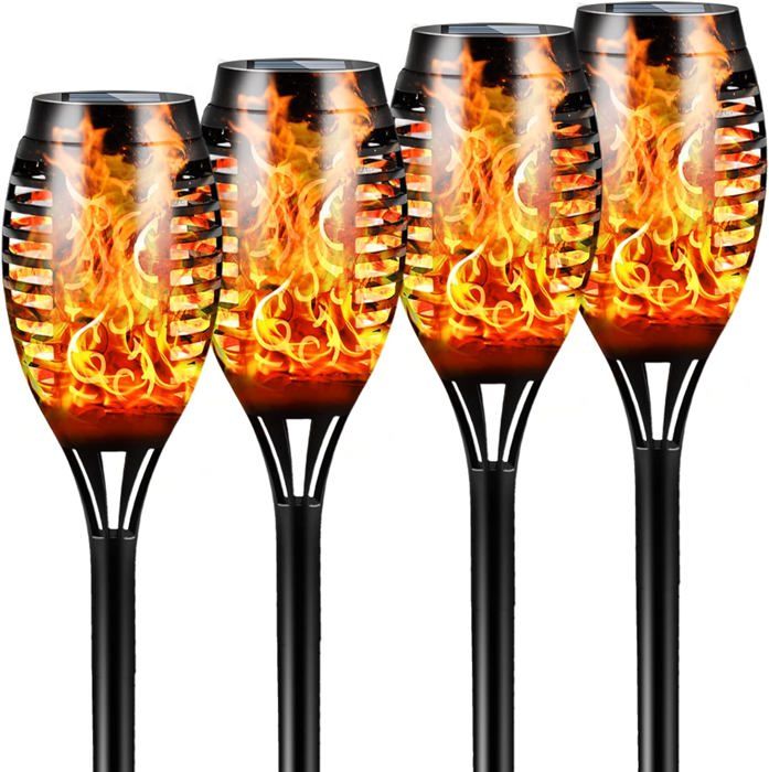 4pcs lampes solaires de jardin dextérieur 12pcs lampes solaires à LED torche solaire dextérieur lampes solaires étanches IP65