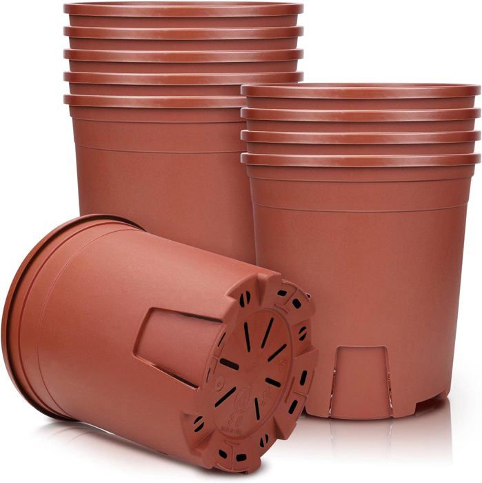 Rouge Pots de Fleurs, 12.4cm 5pcs Pots de Plantes en Plastique avec ...
