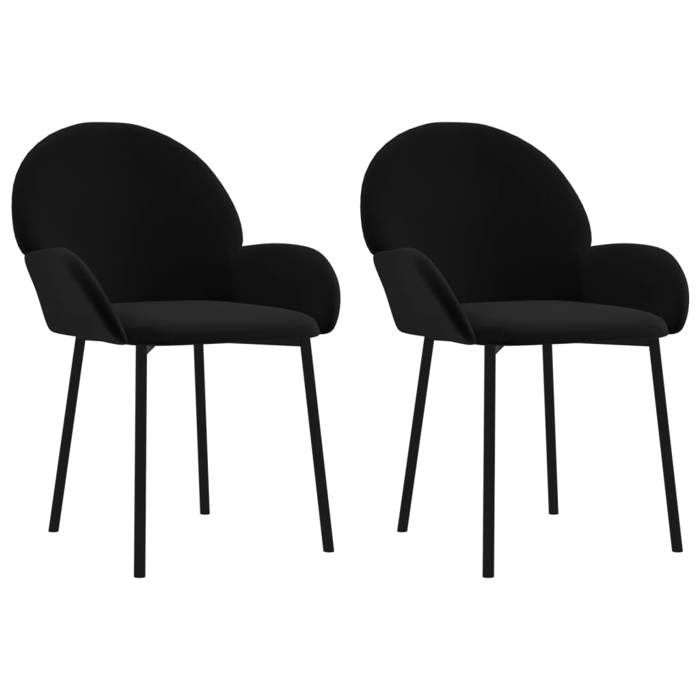 Chaises à manger - lot de 2 - Noir Velours - 58x57x78.5 cm SS0000143092